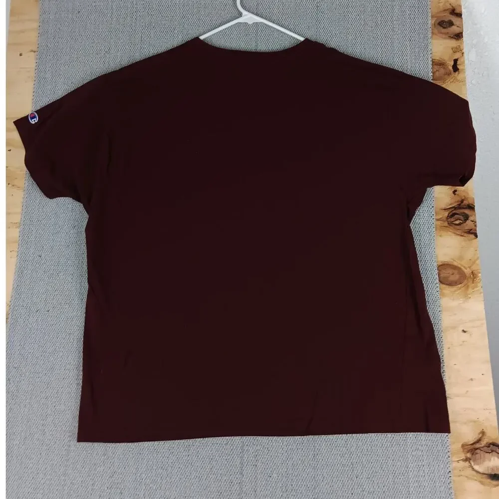 Champion Texas A&M T-Shirt Men's 2XL Maroon Red Logo Spellout Embroidered Preppy - Picture 7 of 12
